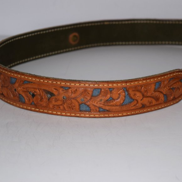Vintage Aileen Brown Leather Western Cowgirl Belt main image 4